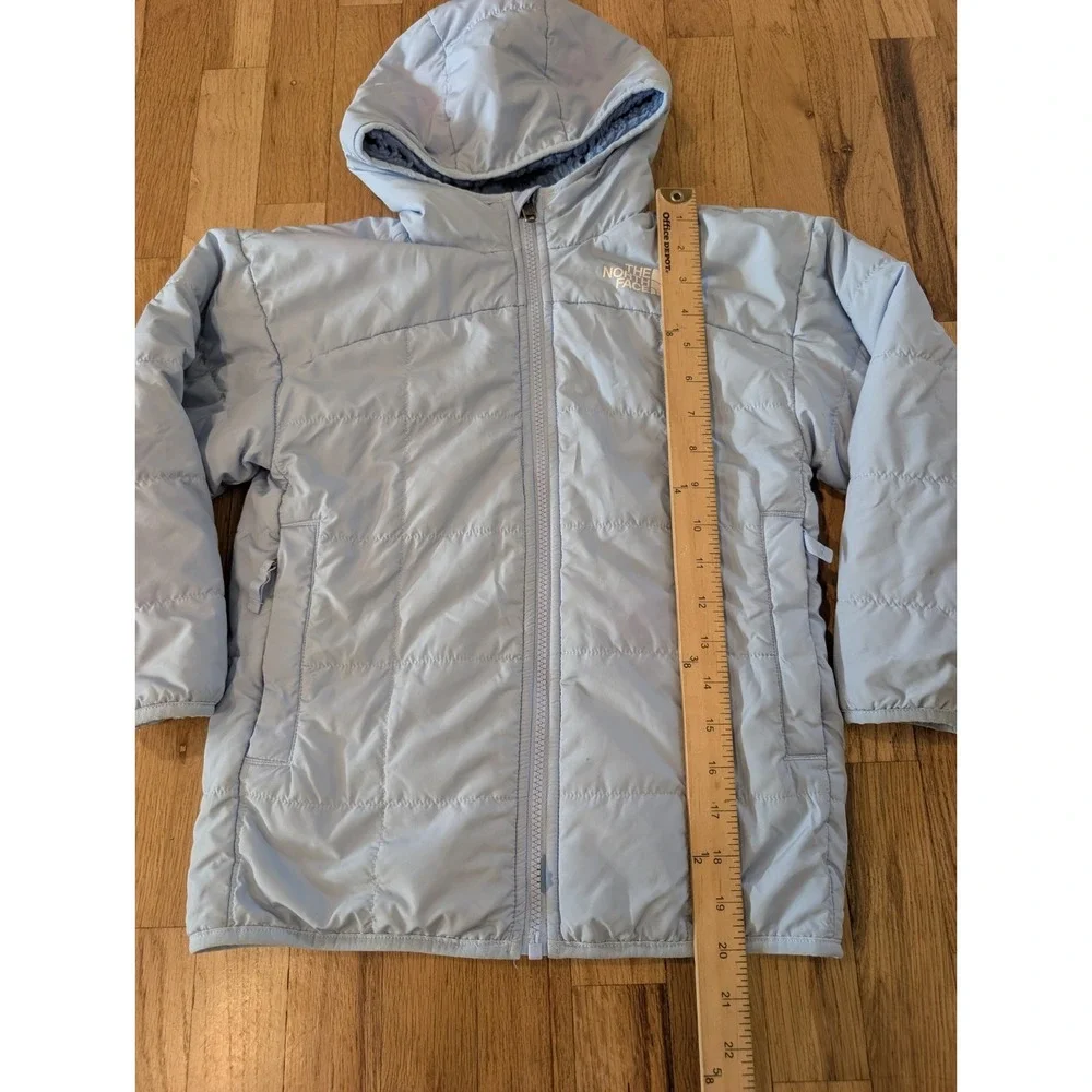 THE NORTH FACE Kids XS Reversible Shasta Jacket Blue Puffer Coat Sherpa Hooded